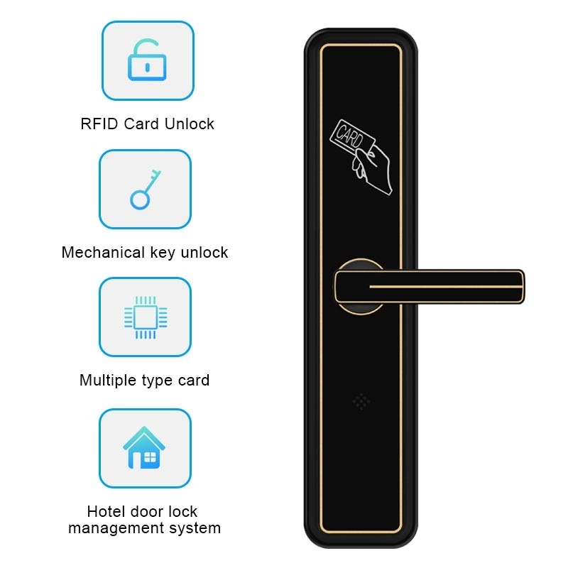 स्मार्ट स्वाइप आरएफआईडी कार्ड दरवाज़ा बंद होटल के कमरे के लिए होटल के कमरे ताले एल्यूमीनियम मिश्र धातु: