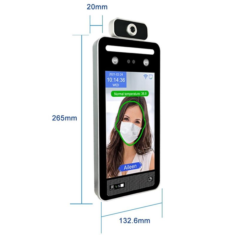 दूरी 0.5m चेहरा पहचान तापमान स्कैनर अभिगम नियंत्रण