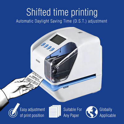 सेइको टीपी-50 टाइम स्टैम्प मशीन डॉक्यूमेंट टाइम रिकॉर्डर यूएसबी कम्युनिकेशन मेमोरी बैक-अप पावर फेल्योर के दौरान और शिफ्टेड टाइम प्रिंटिंग के साथ