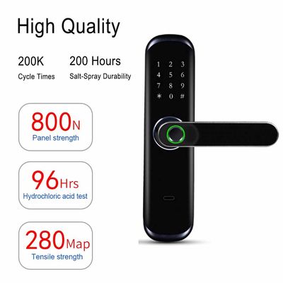 बायोमेट्रिक फ़िंगरप्रिंट कीपैड कीलेस डोर लॉक स्मार्ट होम Tuya APP Wifi